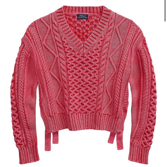 Polo Ralph Lauren Sweaters - Polo Ralph Lauren Aran Side-Tie Cable-Knit Sweater